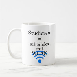 Unispruch "arbeitslos mit WLAN" Studenten コーヒーマグカップ