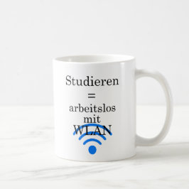 Unispruch "arbeitslos mit WLAN" Studenten コーヒーマグカップ