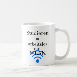 Unispruch "arbeitslos mit WLAN" Studenten コーヒーマグカップ