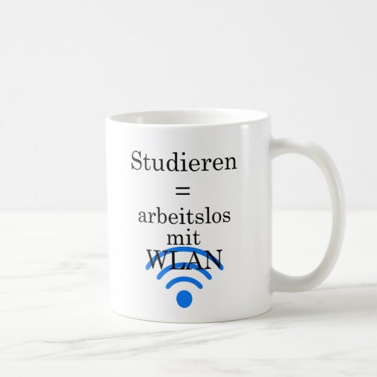 Unispruch "arbeitslos mit WLAN" Studenten コーヒーマグカップ (右)