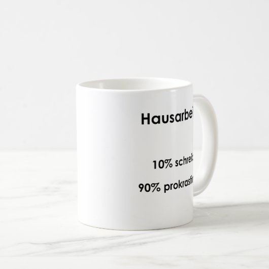 Unispruch "Hausarbeiten" Geschenk, Studenten コーヒーマグカップ (正面右)