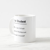 Unispruch "Ich bin Student" Geschenk, Studenten コーヒーマグカップ (正面左)