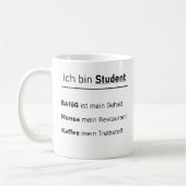 Unispruch "Ich bin Student" Geschenk, Studenten コーヒーマグカップ (左)