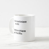 Unispruch "Ich prokrastiniere nicht" Studenten コーヒーマグカップ (正面左)