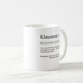 Unispruch "Klausurenphase" Geschenk, Studenten コーヒーマグカップ (正面右)