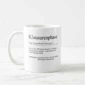 Unispruch "Klausurenphase" Geschenk, Studenten コーヒーマグカップ (左)