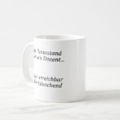 Unispruch "Kontostand = Dozent" Studenten コーヒーマグカップ (正面左)