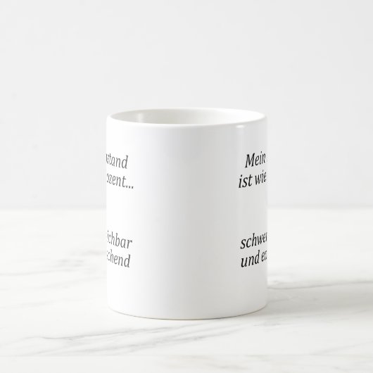 Unispruch "Kontostand = Dozent" Studenten コーヒーマグカップ (中央)