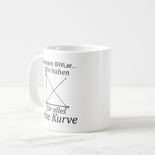 Unispruch "Kurve" Student Geschenk, Studenten コーヒーマグカップ (正面左)