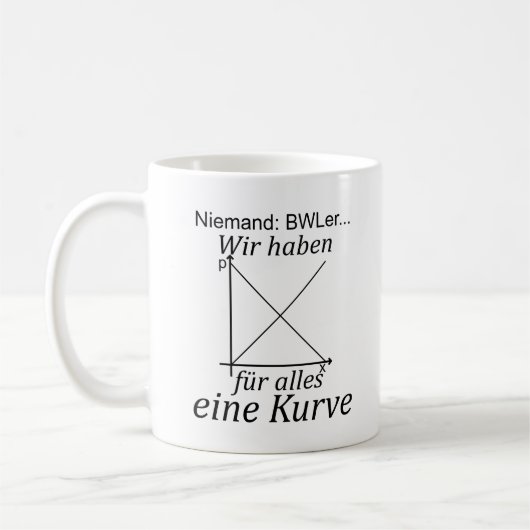 Unispruch "Kurve" Student Geschenk, Studenten コーヒーマグカップ (左)