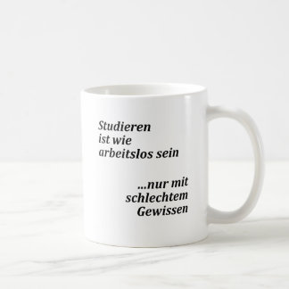 Unispruch "mit schlechtem Gewissen"  Studenten コーヒーマグカップ