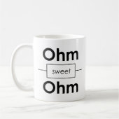 Unispruch "Ohm sweet Ohm" Geschenk, Studenten コーヒーマグカップ (左)