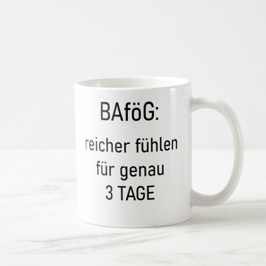 Unispruch "reicher für 3d" Geschenk, Studenten コーヒーマグカップ (右)