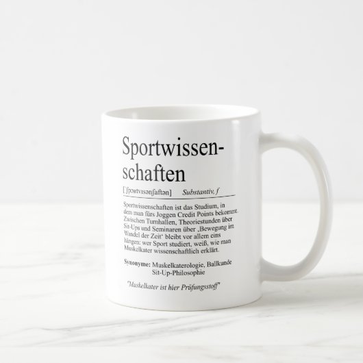 Unispruch "Sportwissenschaften" Studenten コーヒーマグカップ (右)