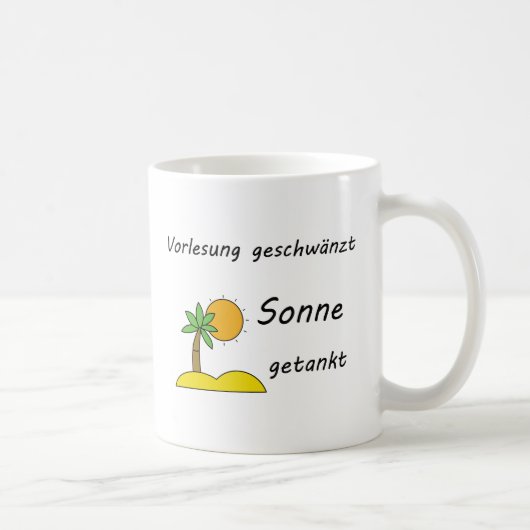 Unispruch "Strandpflicht" Geschenk, Studenten コーヒーマグカップ (右)