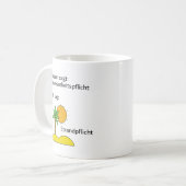 Unispruch "Strandpflicht" Geschenk, Studenten コーヒーマグカップ (正面左)