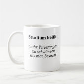 Unispruch "Studium heißt..." Geschenk, Studenten コーヒーマグカップ (左)