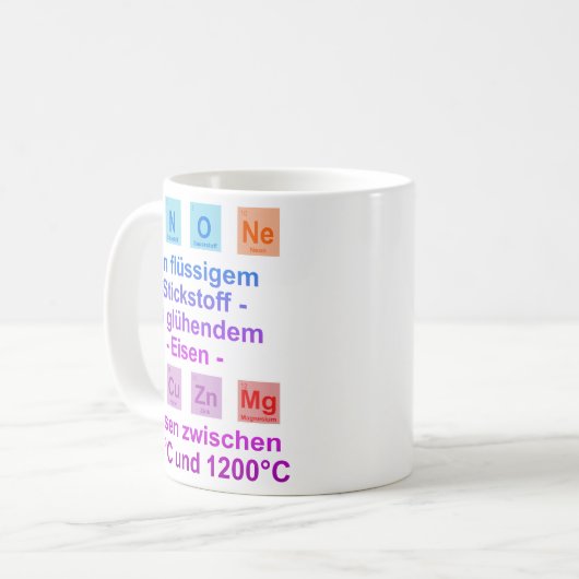 Unispruch "Temperatur" Student Geschenk, Studenten コーヒーマグカップ (正面左)