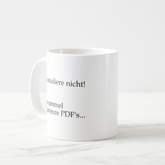 Unispruch "teure PDFs" Geschenk, Studenten コーヒーマグカップ (正面左)