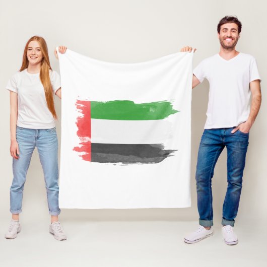 United Arab Emirates flag brush stroke フリースブランケット (インサイチュ)