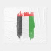 United Arab Emirates flag brush stroke フリースブランケット (正面(横))