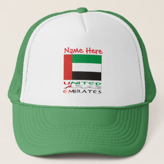 United Arab Emirates UAE Flag Red Personalize Name キャップ