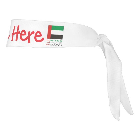 United Arab Emirates UAE Flag Red Personalize Name タイヘッドバンド (回転90)