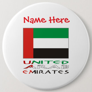 United Arab Emirates UAE Flag Red Personalize Name 缶バッジ
