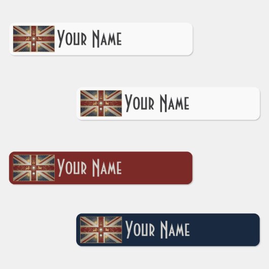 United Kingdom Art Deco Flag Waterproof Name Label ラベル (グループ)