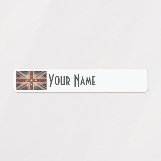 United Kingdom Art Deco Flag Waterproof Name Label ラベル (デザイン1)