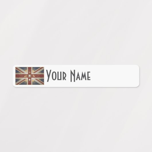 United Kingdom Art Deco Flag Waterproof Name Label ラベル (デザイン2)