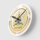 United Kingdom Coat Of Arms ラウンド壁時計 (傾斜)