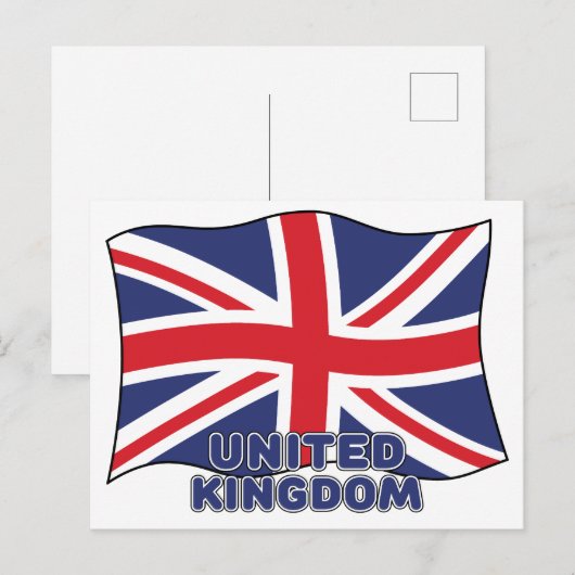 United Kingdom Flag ポストカード (正面/裏面)