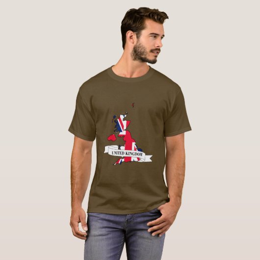 United Kingdom flag map Tシャツ (正面フル)