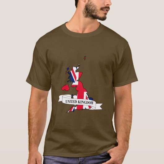 United Kingdom flag map Tシャツ (正面)