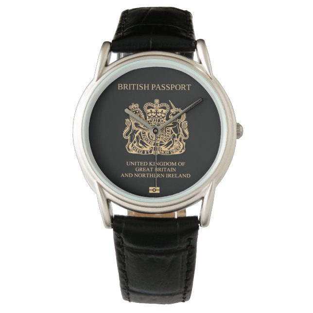 United Kingdom passport wristwatch 腕時計 (正面)