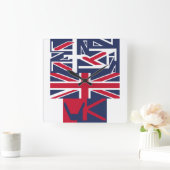 United Kingdom UK flag BY MASANSER PIXELAT スクエア壁時計 (ホーム)
