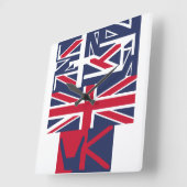 United Kingdom UK flag BY MASANSER PIXELAT スクエア壁時計 (傾斜)
