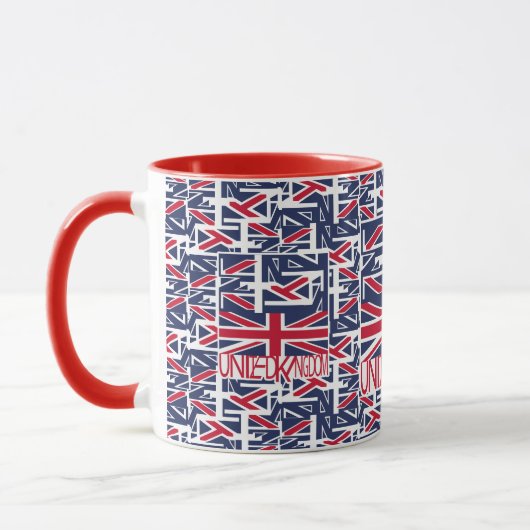 United Kingdom UK flag BY MASANSER PIXELAT マグカップ (左)