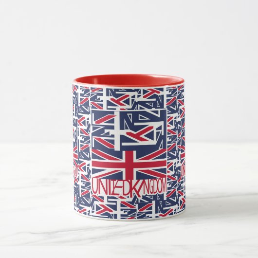 United Kingdom UK flag BY MASANSER PIXELAT マグカップ (中央)