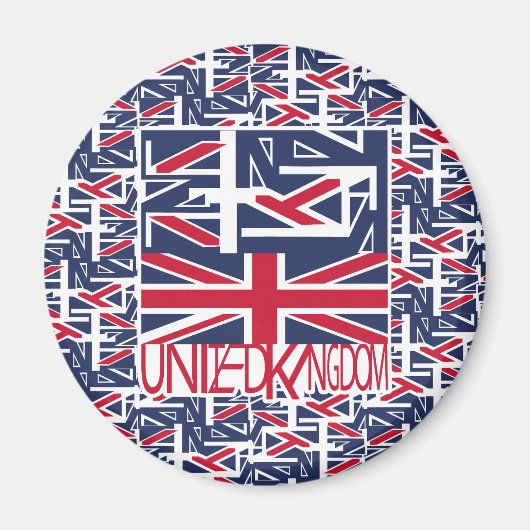United Kingdom UK flag BY MASANSER PIXELAT マグネット (正面)