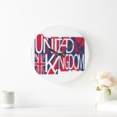 United Kingdom UK flag BY MASANSER PIXELAT ラージ壁時計 (ホーム)