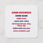 United Kingdom Union Jack Flag Heart スクエア名刺 (裏面)