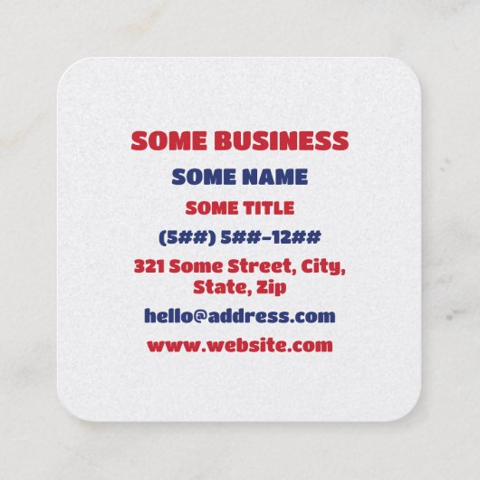 United Kingdom Union Jack Flag Heart スクエア名刺 (裏面)