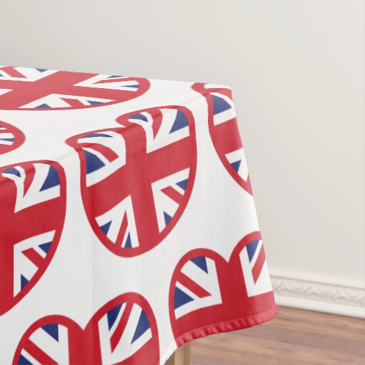United Kingdom Union Jack Flag Heart テーブルクロス (インサイチュ)