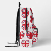 United Kingdom Union Jack Flag Heart プリントバックパック (左)