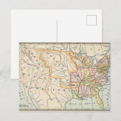 United States 1830 Historical Map Illustration ポストカード (正面/裏面)