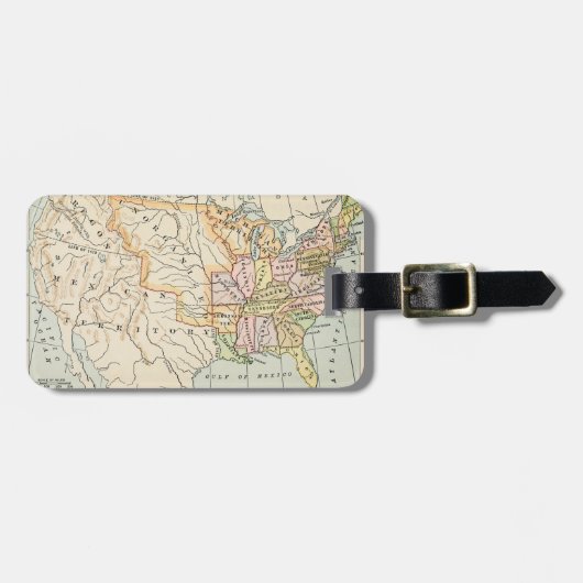 United States 1830 Historical Map Illustration ラゲッジタグ (正面横)