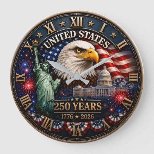 United States 250 Years ラージ壁時計 (正面)