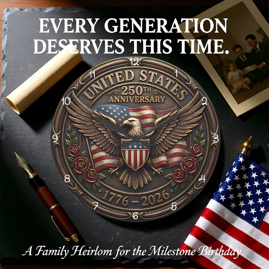 United States 250th Anniversary ラージ壁時計